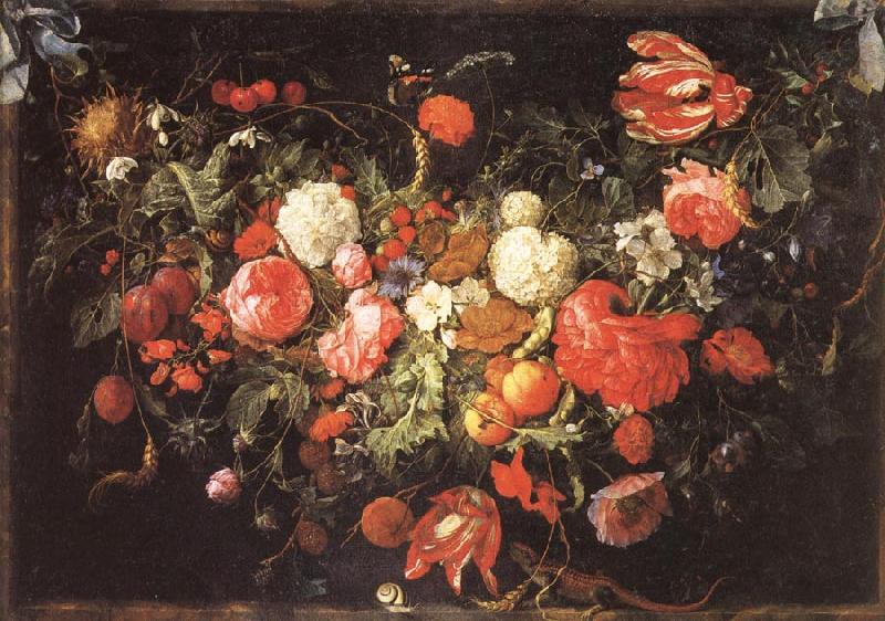 Jan Davidsz. de Heem A Festoon of Flowers and Fruit France oil painting art